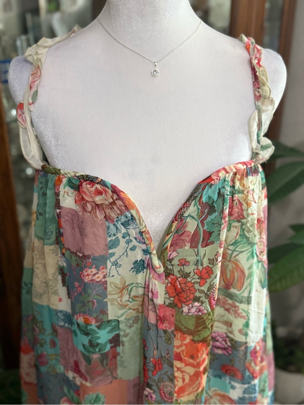 Anthropologie Chiffon Shift Patchwork Midi  Dress - Picture 4 of 9